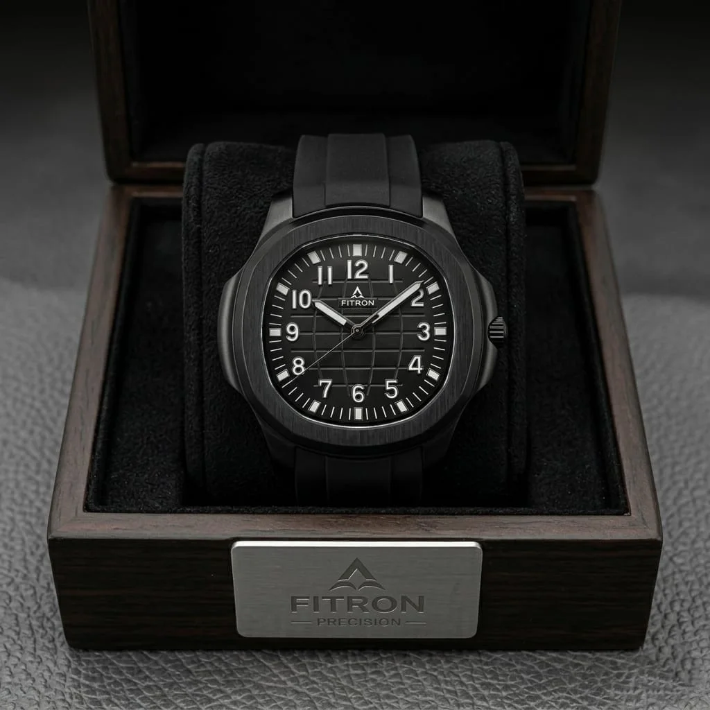 Fitron Obsidian Carbon - Sleek black carbon-inspired watch